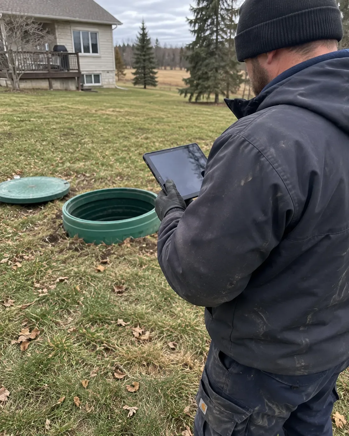 Septic inspection report with photos and recommendations